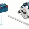 Bosch Professional GKS 55+ GCE + FSN 1400 Cirkelzaag | 63 Mm | 1350 Watt | + LBoxx + FSN1400 [0.615.990.M91] -METABO Winkel Bosch Blauw GKS 55 GCE FSN 1600 0.601.682.103