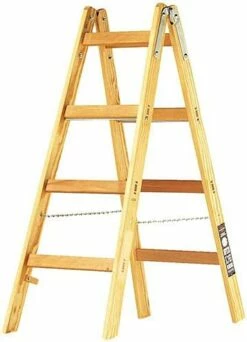 Brennenstuhl 1481040 Ladder | Hout | Dubbel | 2 X 4 Treden | 1,2 Meter [Dubbele Ladder Hout]