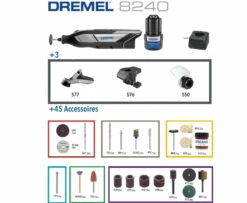 Dremel 8240-3/45 Multitool | Accu 12V 2,0 Ah Li-Ion | +3 Hulpstuk +45 Acc. [F.013.824.0JF] -METABO Winkel Dremel 8240 3 45 F.013.824.0JF ext 5