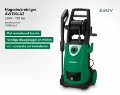 HiKOKI AW150LAZ Hogedrukreiniger | 110 Bar | 2000 Watt | Haspel [AW150LAZ] -METABO Winkel HiKOKI AW150LAZ AW150 LAZ ext 2