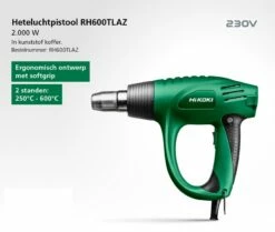 HiKOKI RH600TLAZ Heteluchtpistool | 450 - 600 Graden | Koffer | +Accessoires [RH600T LAZ] -METABO Winkel HiKOKI RH600TLAZ RH600T LAZ ext 2