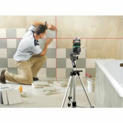 Bosch Groen PLL 1 P Spirit Level Laser-Waterpas | Laserbereik : 20 Meter | +Wandhouder [0.603.663.300] -METABO Winkel PLL360 3