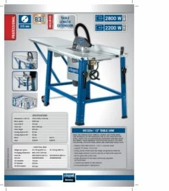 Scheppach HS120o Tafelcirkelzaag | 230 V | 2200 W | Tafel 800 X 550 Mm | 315 Mm [3901302915] -METABO Winkel Scheppach HS120o 3901302915 ext 3