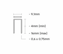 Union 1N/V-16N Tacker | Lucht | V-Nieten 9.1 Mm | Lengte 4-16mm | Professioneel [1N/V-16N] -METABO Winkel Union 1N V 16N 1N V 16N ext 2
